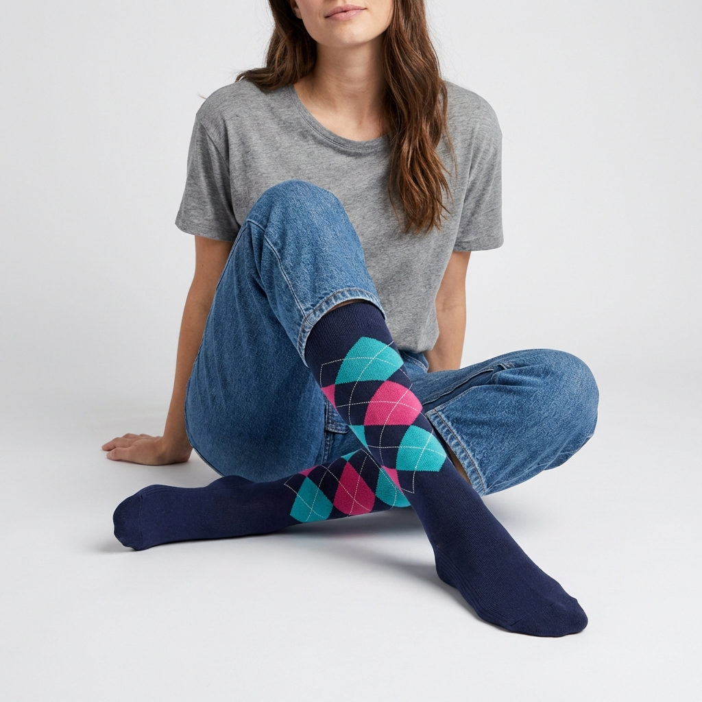 Kompressionssocken Unisex - Rautenmuster